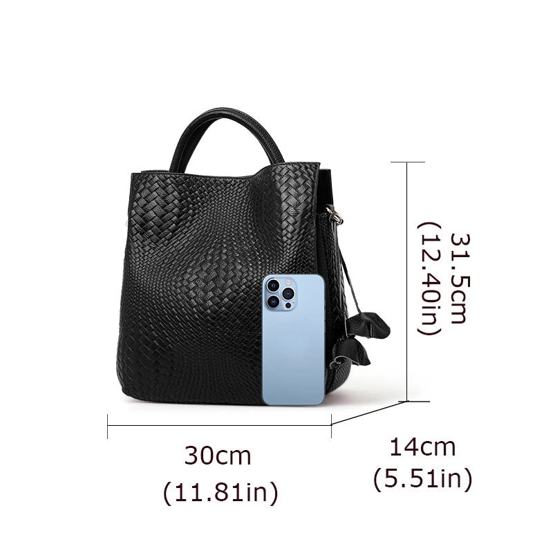 Genuine Leather Women's Bag 2025New High Capacity Handbag Women's Charm Goddess Handheld Shoulder Bag Big Bag Women's Bag