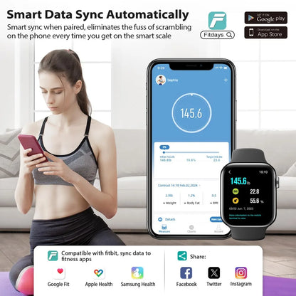 Smart Bathroom Scale With LED Display BMI And Muscle Mass