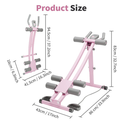 Abdominal Curling Exercise Machine Adjustable Dual Track Fitness Equipment Coaster Foldable Trainer Workout Core Ab For Home Gym