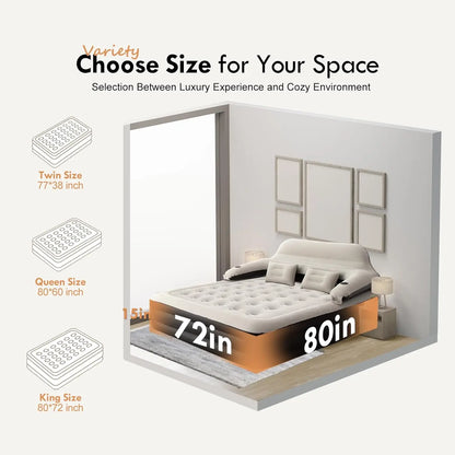 XMSJ Air Mattress With Headboard Pump And Pillows