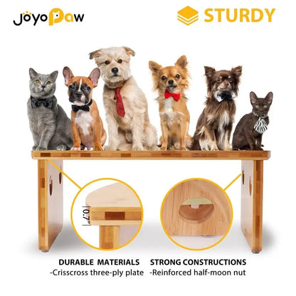 Dog Bowls, Bamboo Raised Dog Bowl for Large Dogs amp Medium Dogs, with 2 Stainless Steel Bowls 10 Tall48 oz Bowl