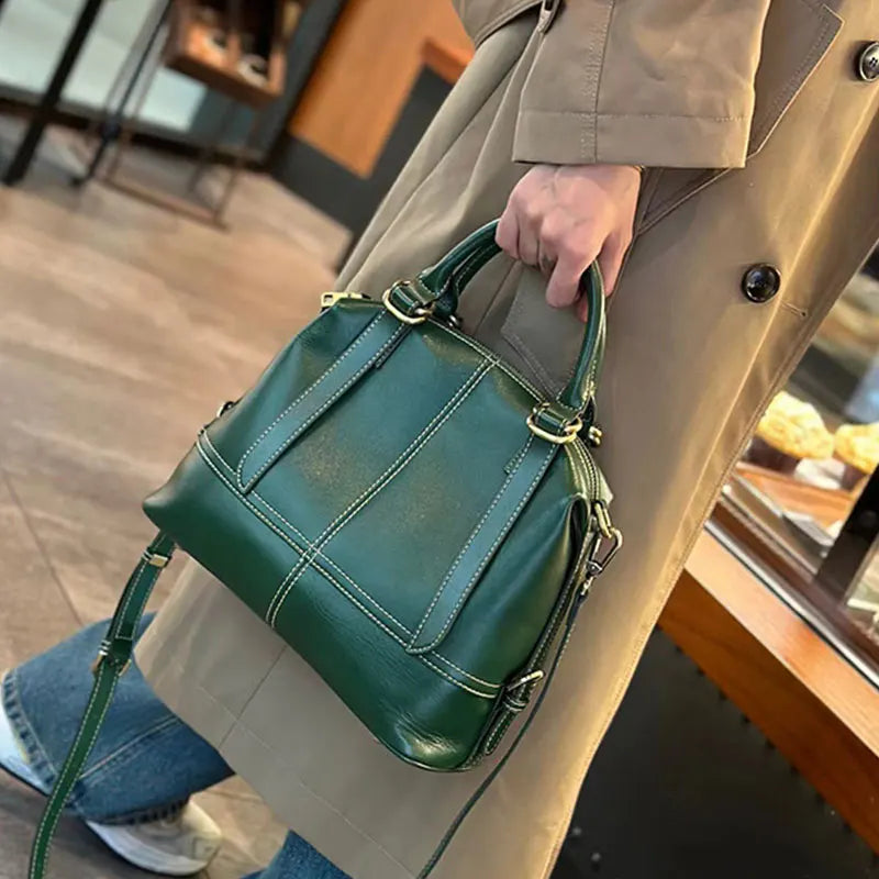 Luxury Designer Women's Bag High Quality Genuine Leather Shoulder Bag Woman Handbag Vintage Cow Leather Female Crossbody Bags