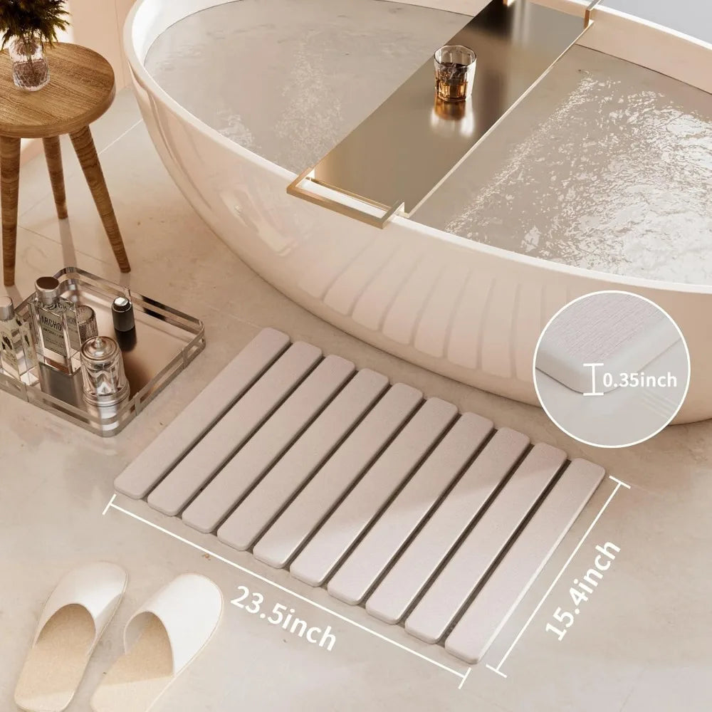 Foldable Stone Bath Mat Quick Dry Non Slip Diatomaceous