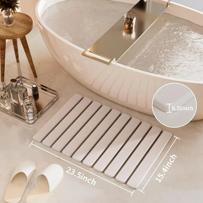 Foldable Stone Bath Mat Quick Dry Non Slip Diatomaceous
