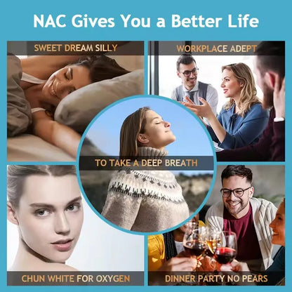 NAC Glutathione Food Supplement, Detox & Antioxidant, Anti-Aging, for Liver Health, Immune Support, Skin Care, Hair, Nails