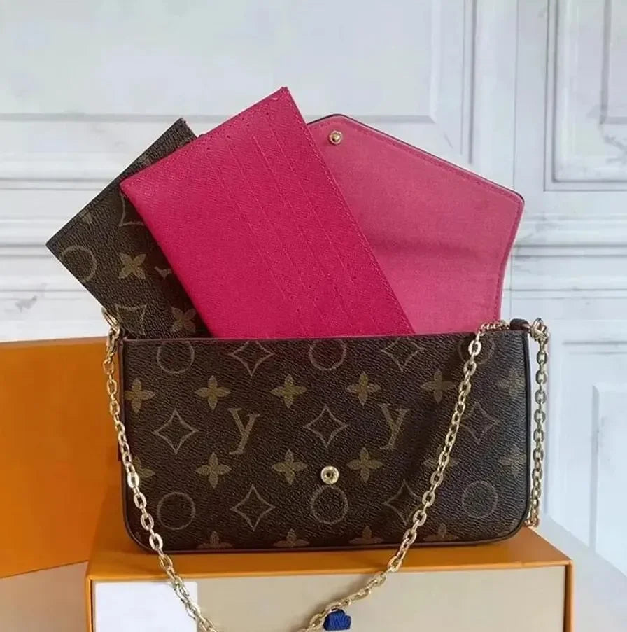 Top Designer Handbag Shoulder Chain Bag Clutch Fap Totes Bags Waet Check Veour Thread C Purse Doube Letters Soid Hasp Waist Square