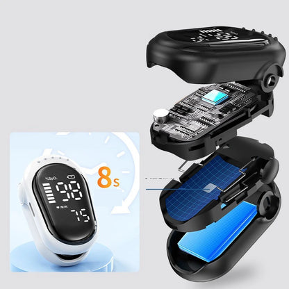 Rechargeable Oximeter Fingertip Pulse Oximeter Blood Oxygen Saturation Monitor Digital LED Display Child High Definition Large Screen One Click Measurement Automatic Shutdown