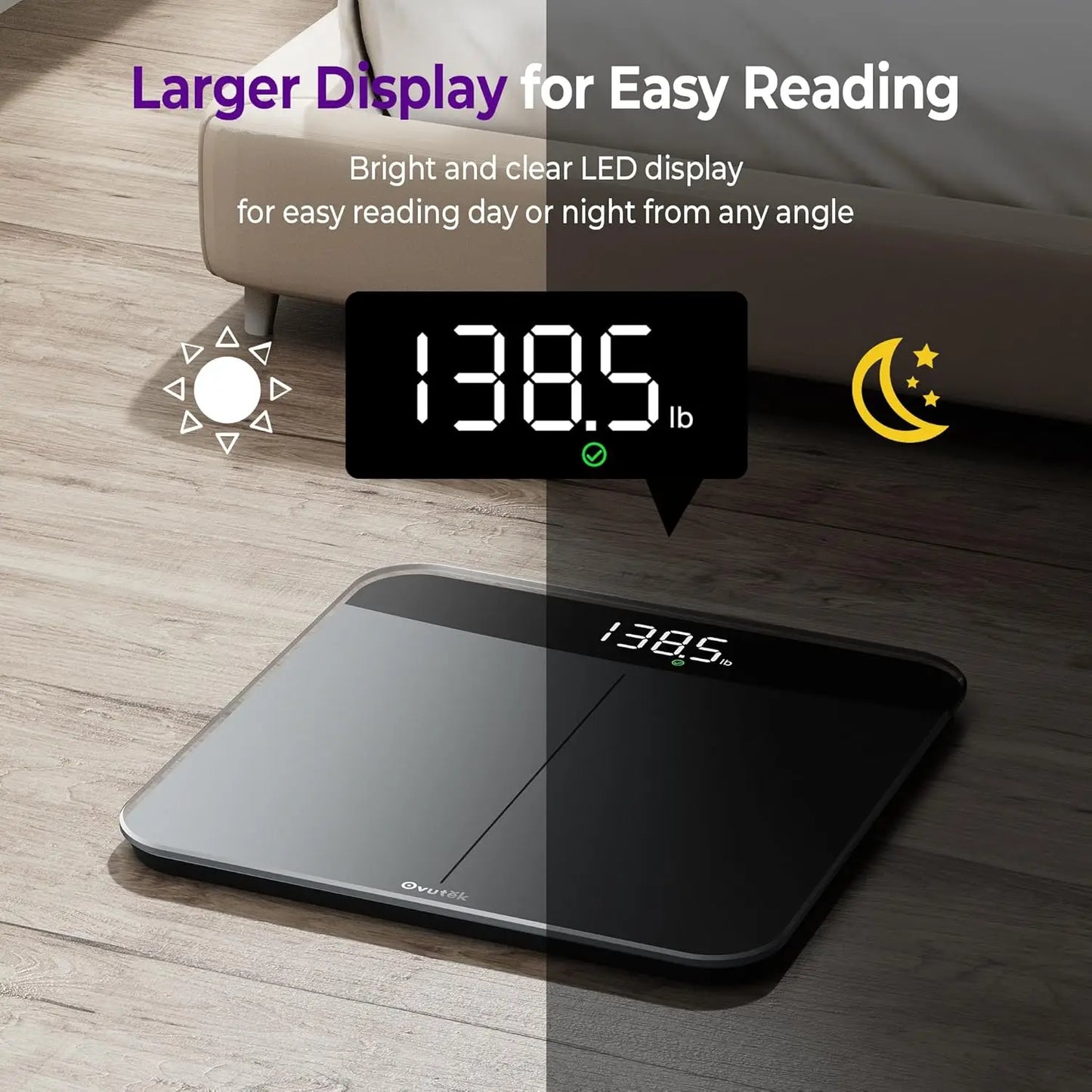 Digital Bathroom Scale With Large LED Display 450 Lb Capacity