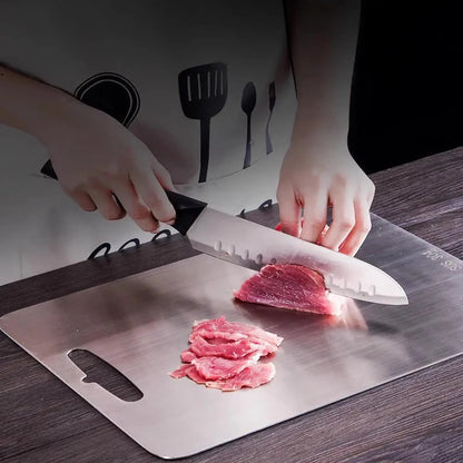 Cutting Boards for Kitchen Stainless Board 304 Steel Thickened Double Sided Food Grade Portable Fruit Meat Chopping