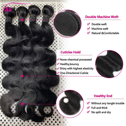 24 26 Inch Human Hair Bundles And Closure Body Wave Bundles With 4x4 Closure Raw Hair Bundles Human Hair 5x5 2x6 HD Lace Closure