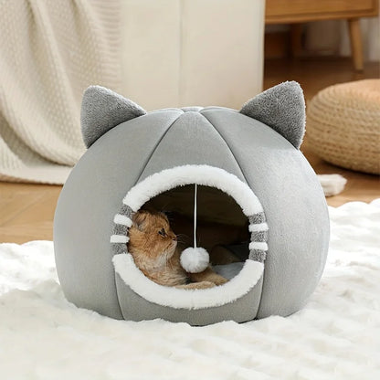Luxurious Premium Cat Cave Bed With Plush Mat For Cats