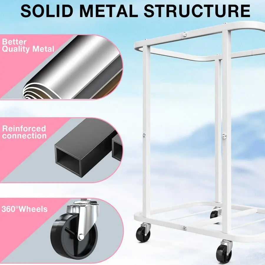 Gal150L High Grade Laundry Basket With Wheels And Removable Bag