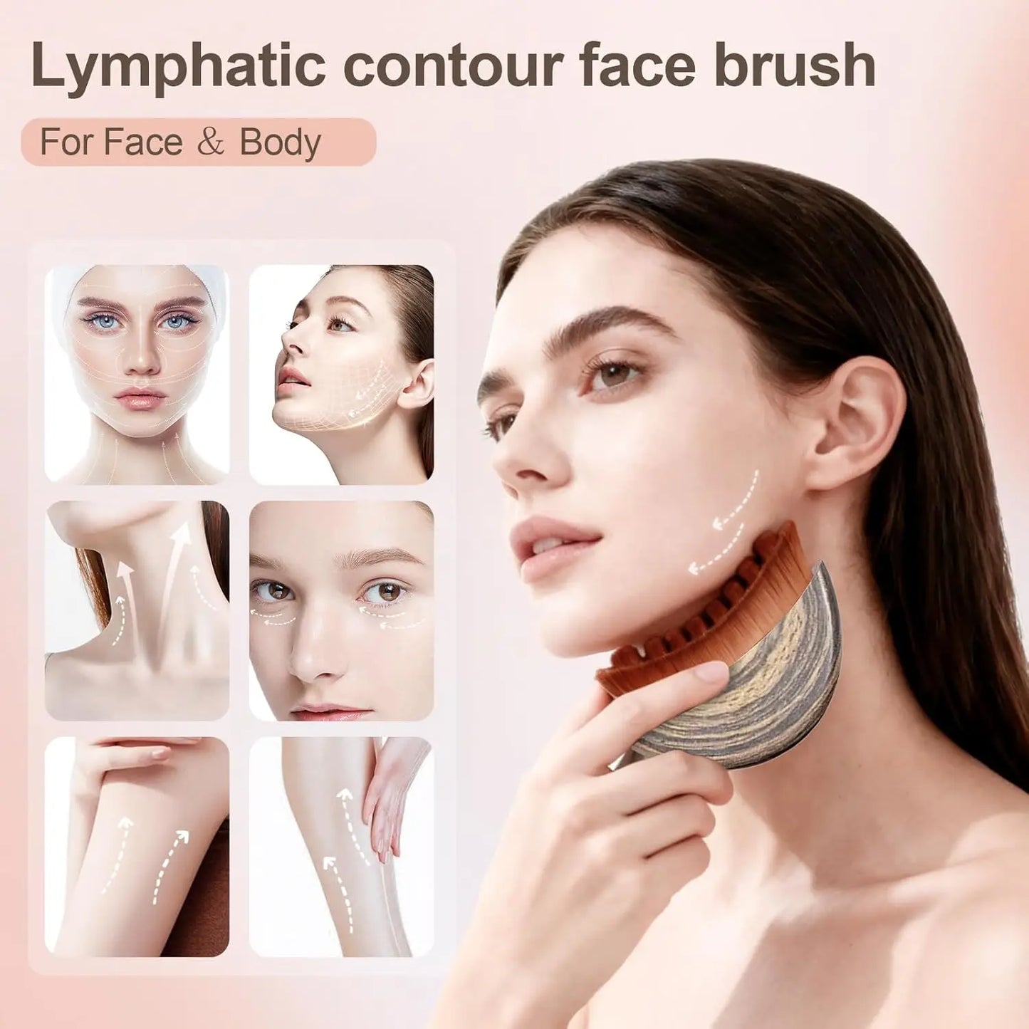 Contour Facial Brush Lymphatic Drainage Massager Ergonomic Cleansing