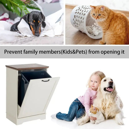 Tilt Out Trash Cabinet Hidden Trash Can Storage for Kitchen