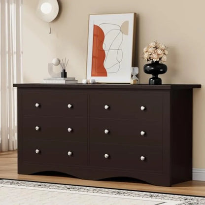 YESHOMY Dresser for Bedroom with 6 Drawers, 47.2" Modern Chest of Drawers, Wooden Dressers, TV Stand for Living Room, Closet, H