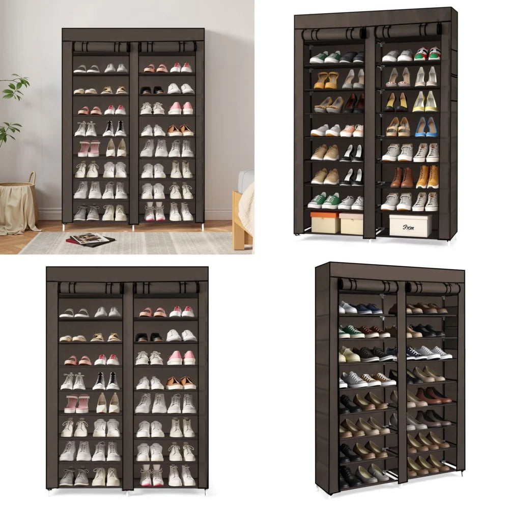 Shoe Rack 32 Pair Heavy Duty 10 Tier Double Organizer
