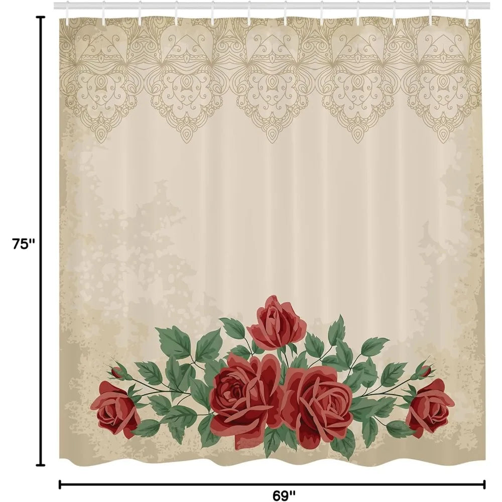 Color Country Style Shower Curtain With Daisy And Butterfly Pattern