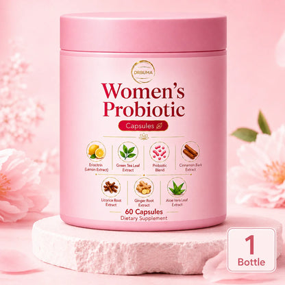 60-Capsule Women's Probiotic Capsules, Daily Nutritional Supplement Formula, Compound Probiotic Capsules for Intimate Care of Women, Formulated with Plant Extracts Combined with Complex Probiotics, Gentle Formula
