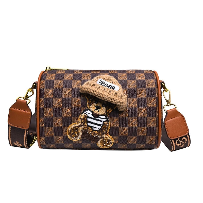 Vintage Floral Print Round Handbag for Women - Elegant Detachable Strap, Zipper Closure, Polyester Lined, White Leather-Like