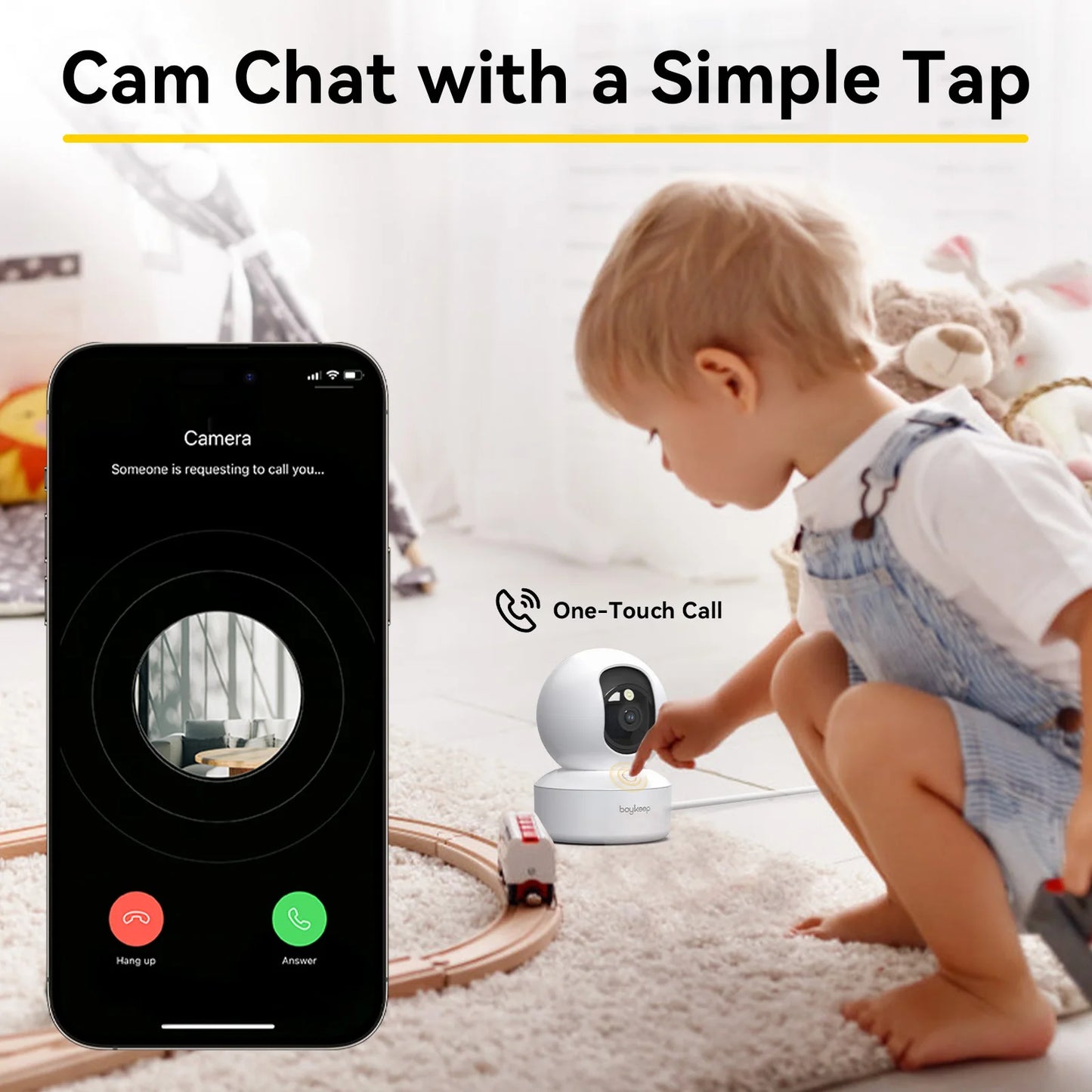 BoyKeep 3MP 5G WiFi Indoor Security Baby Monitor Camera