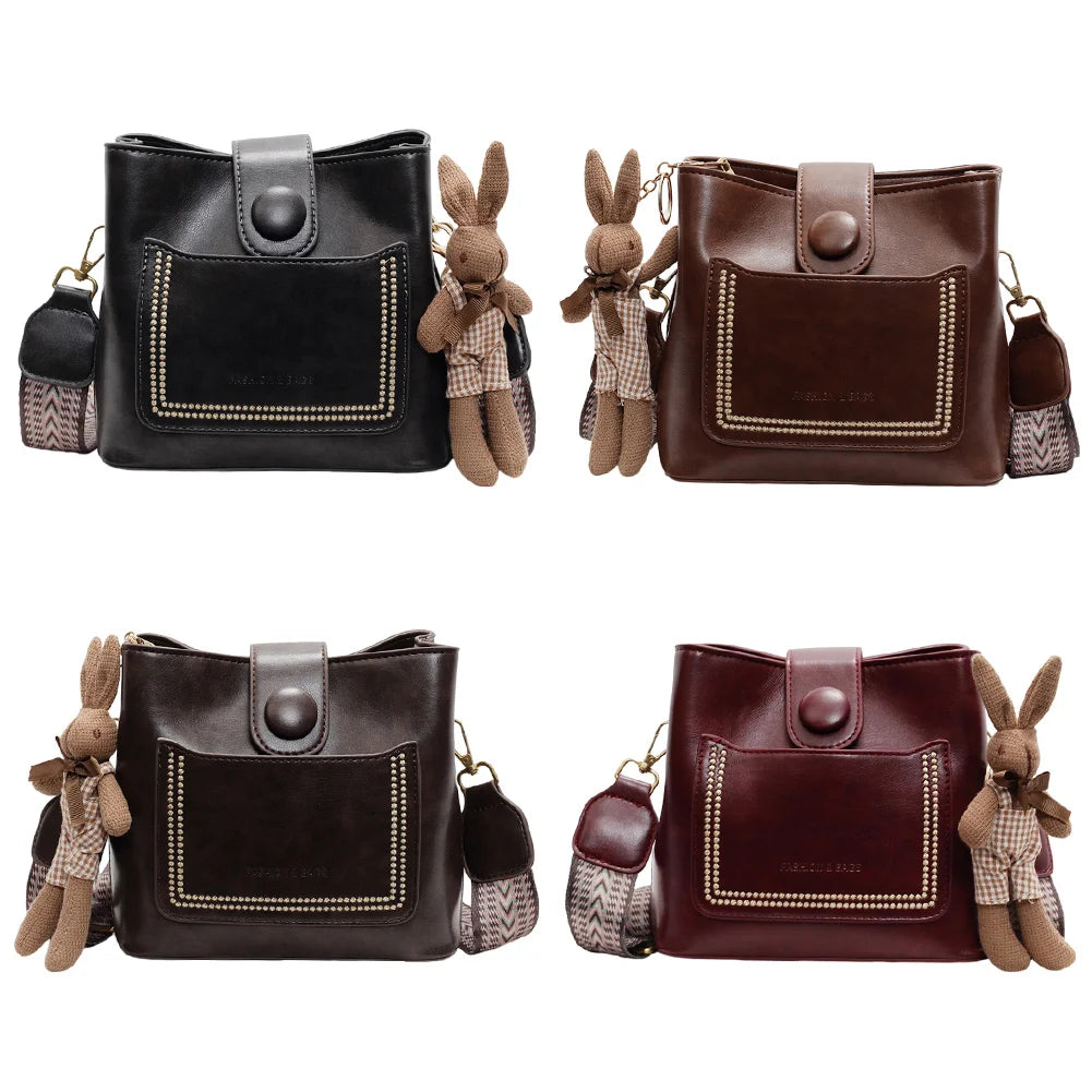 Crossbody Bag for Women with Inner Pocket Handbag PU Leather with Zipper Trendy Satchel Bag for Work Travel