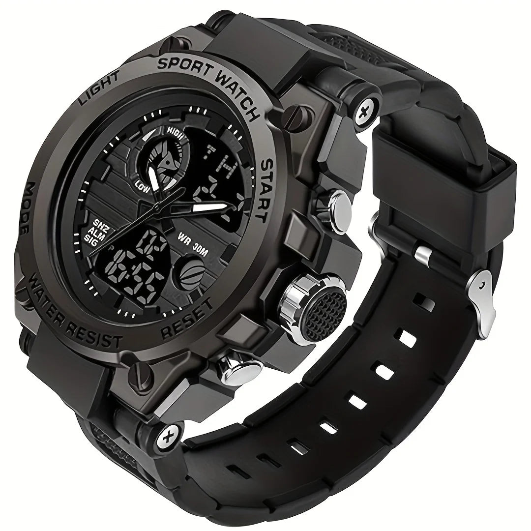 Men Outdoor Digital LED Stopwatch Wristwatch With Dual Display