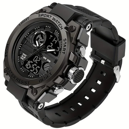 Men Outdoor Digital LED Stopwatch Wristwatch With Dual Display