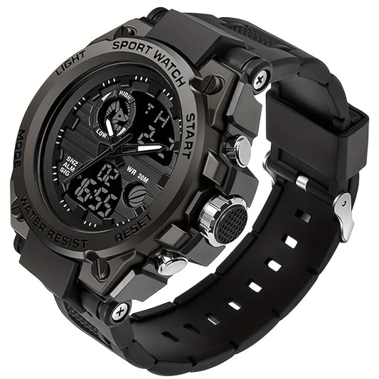Men Outdoor Digital LED Stopwatch Wristwatch With Dual Display