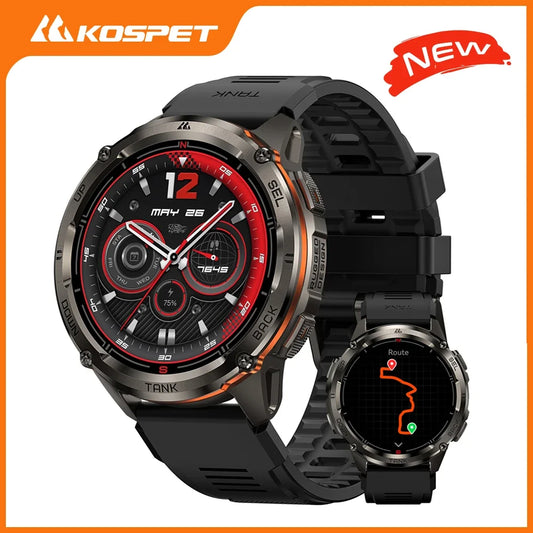 KOSPET TANK T3 Ultra 2 Smart Watch For Men GPS Stainless Steel Smartwatch 50M Waterproof IP69K Health Monitor for Android iOS