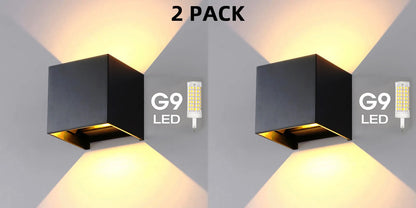 Modern LED Wall Lamp Waterproof IP65 Aluminum LED Wall Light Outdoor Indoor G9 Replaceable Bulb for Living Room Bedroom Hallway