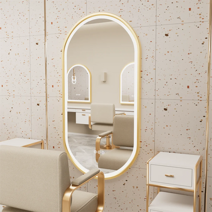 LUVODI Luxurious Oval LED Illuminated BathroomMirror AluminumFrame Defogging Demister Pad