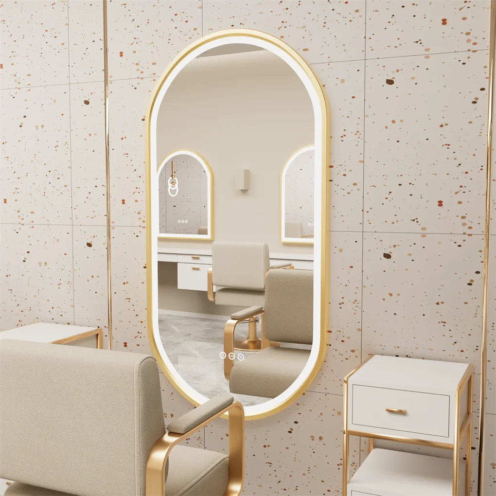 LUVODICRI UltraLuxurious Ovoidal LED Illuminated Bathroom Mirror With DemisterPad