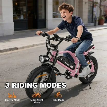 Electric Bike, 16'' at Tire E-Bike or Teens/Adults, 500W Small E-Bike with 36V/12.8Ah Removable Battery, Up to 22MPH, 45 Mile Ra
