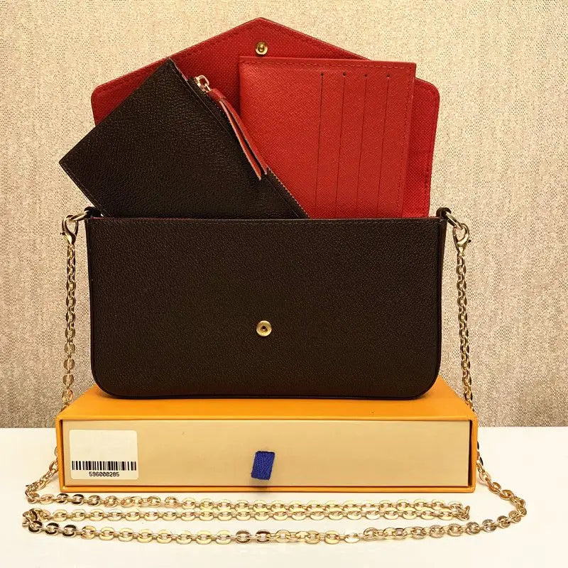 Original Quality 3pcs set Luxurys Designers Bags Purse Woman Fashion Monogrames Multi Pochette Felicie Chain Crossbody Shoulder