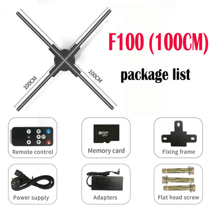 40-85cm 3D Fan Hologram Projector Wifi Control Remote Commercial Advertising Display Hologram Projector Transmit Picture Video