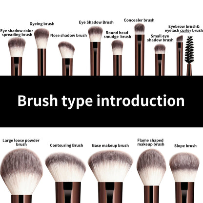 Soft Bristle Kabuki Blending Makeup Brush Set 13Pcs Foundation Eyeshadow Blush Cosmetic Tool Professional Salon Daily Facial Makeup Supply