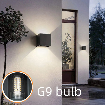 Modern LED Wall Lamp Waterproof IP65 Aluminum LED Wall Light Outdoor Indoor G9 Replaceable Bulb for Living Room Bedroom Hallway