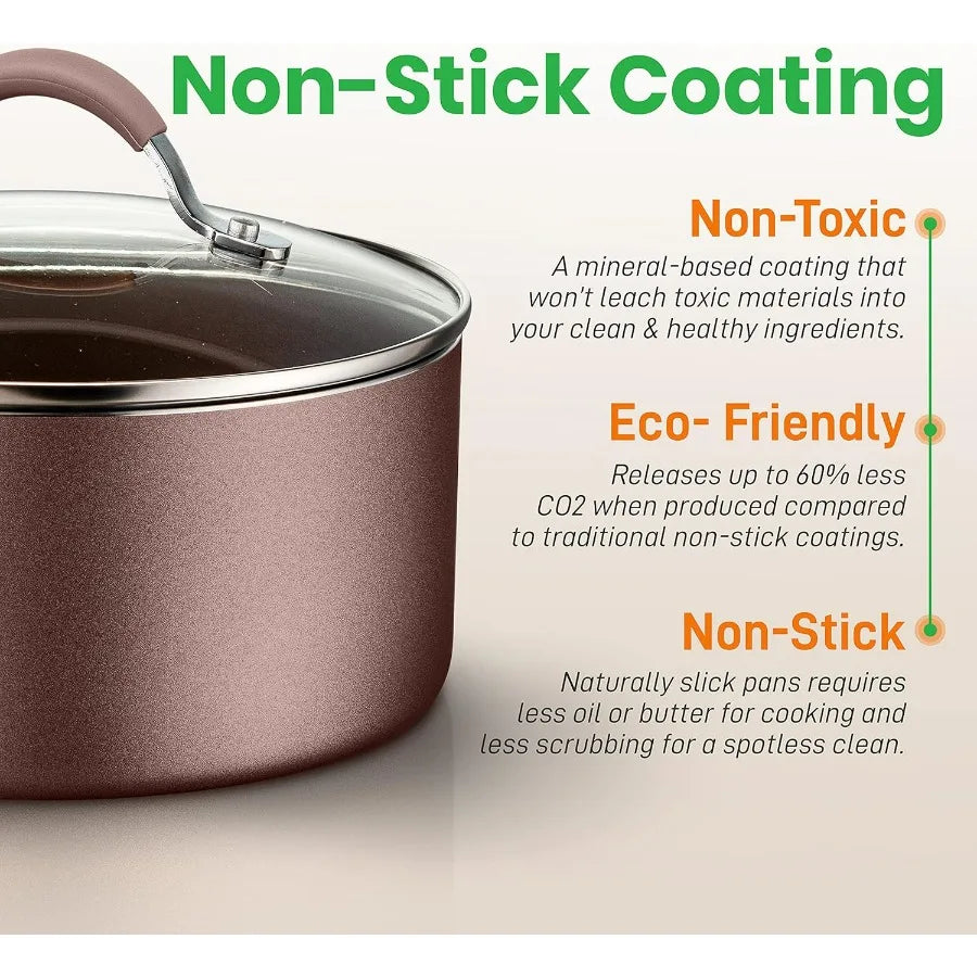 Highquality 14piece nonstick kitchenware pots and pans set for home cooking durable and efficient cookware set ideal for everyd