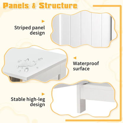 Hign-concerned Stripe Bathroom Cabinet With Shelves