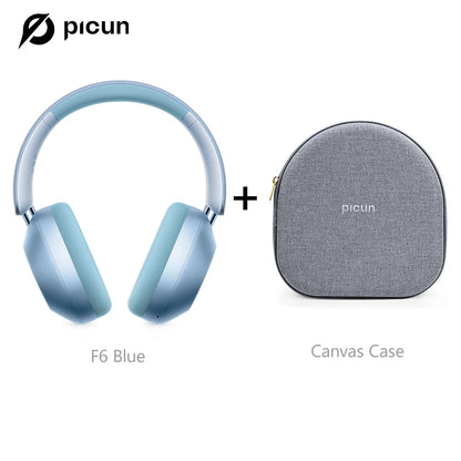 Picun F6 Active Noise Cancelling Bluetooth Headset Hi-Res ANC Head Tracking 3D Audio Wireless Headphones APP Control Low Latency