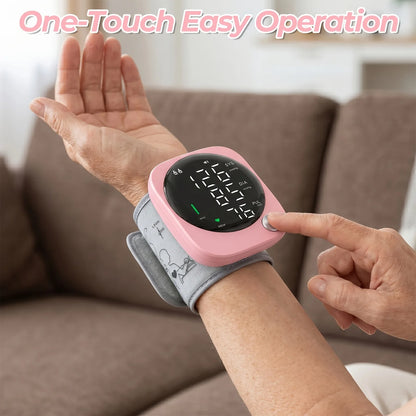 Automatic Wrist Blood Pressure Monitor with Adjustable Cuff, Large LCD Display & Voice Broadcast. Features Irregular Heartbeat Detection, Pulse Monitor & USB Charging. Accurate BP Machine, Ideal Gift for Parents &. 2x99 Memor