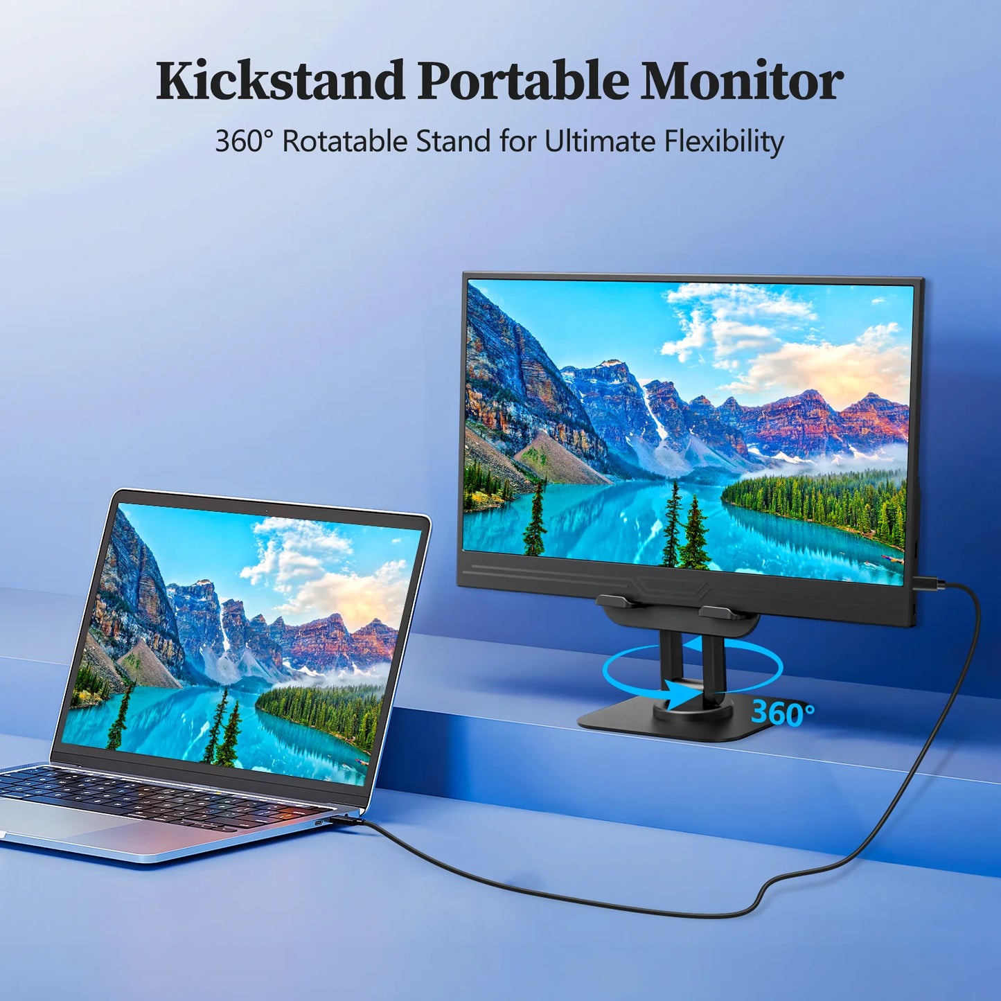 VEOUT 13.3inch Small Portable Monitor for Laptop, IPS 1080P USB HDMI Travel External Second Screen for Mac Phone PS5 Xbox Switch