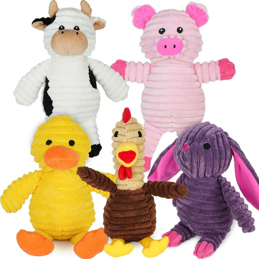 Plush Squeaky Dog Toys Stuffed Chew Toy Value Pack