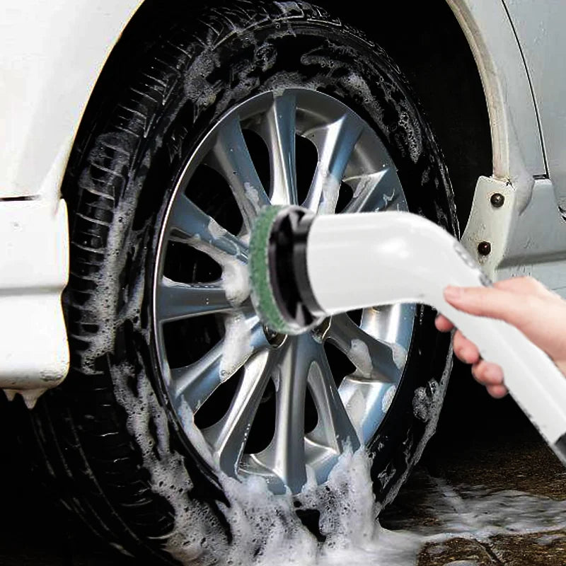 JIZHOUH Electric Cleaning Brush With 7 Heads Cordless Scrubber