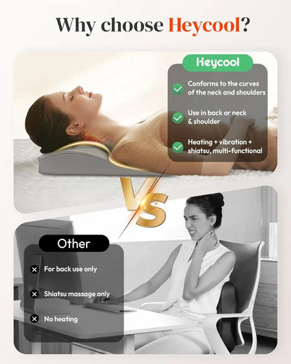 Shiatsu Back and Neck Massager with Heat, Deep Tissue Massage Pillow for Pain Relief, FSA HSA Eligible Gift for Mom Dad