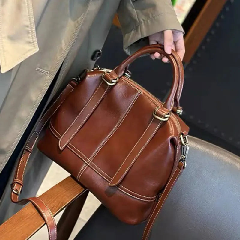 Luxury Designer Women's Bag High Quality Genuine Leather Shoulder Bag Woman Handbag Vintage Cow Leather Female Crossbody Bags