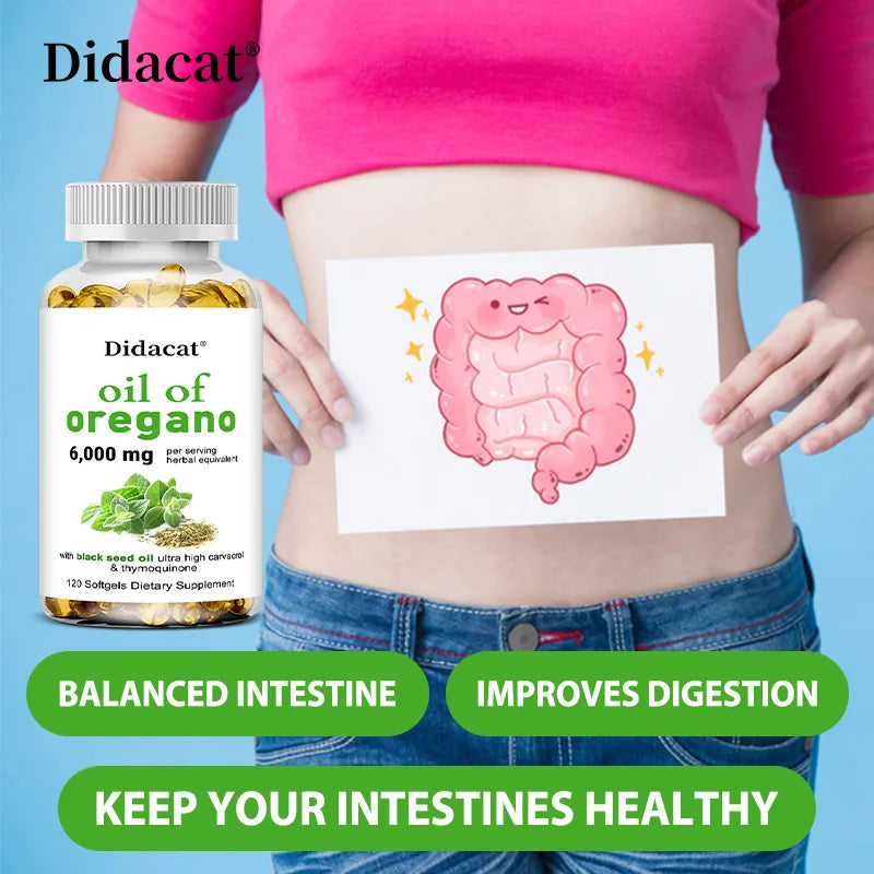 Bcuelov Oregano Oil 6000mg With Black Seed For Digestion