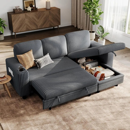 Guangbai Sectional Sleeper Sofa With USB Charging Storage