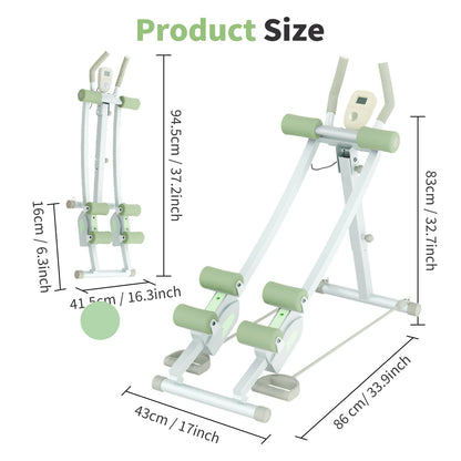 Abdominal Curling Exercise Machine Adjustable Dual Track Fitness Equipment Coaster Foldable Trainer Workout Core Ab For Home Gym