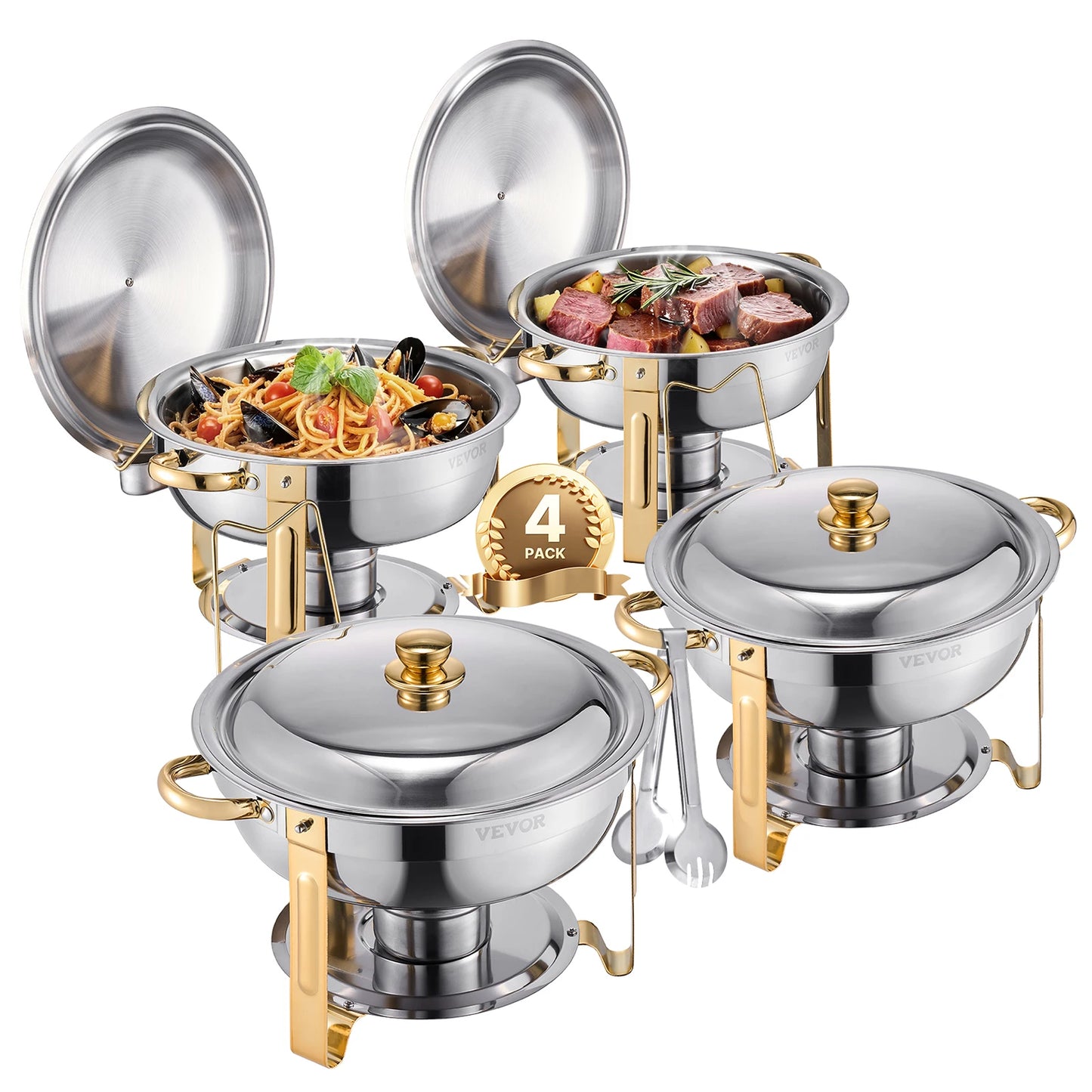 Succebuy 4 Pack Chafing Dish Buffet Set Stainless Chafer